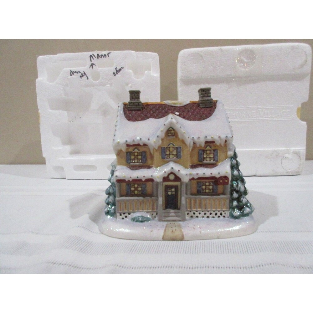 Hawthorne Village Pine Grove Manor House Thomas Kinkade Christmas Porcelain